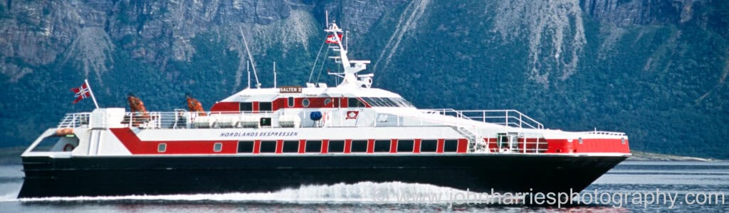 Norwegian fast ferry in full speed